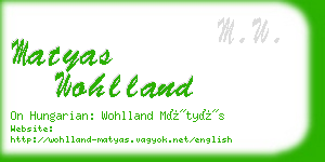 matyas wohlland business card